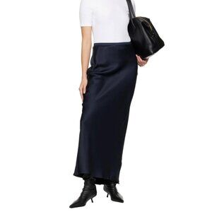 Annie Bing Night Sky Navy Bar Silk Skirt Luxe Minimalist lagum cocktail holiday